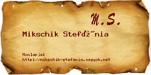 Mikschik Stefánia névjegykártya